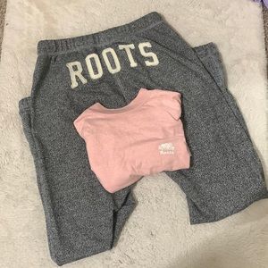 Roots bundle!! Sweatpants and t shirt!